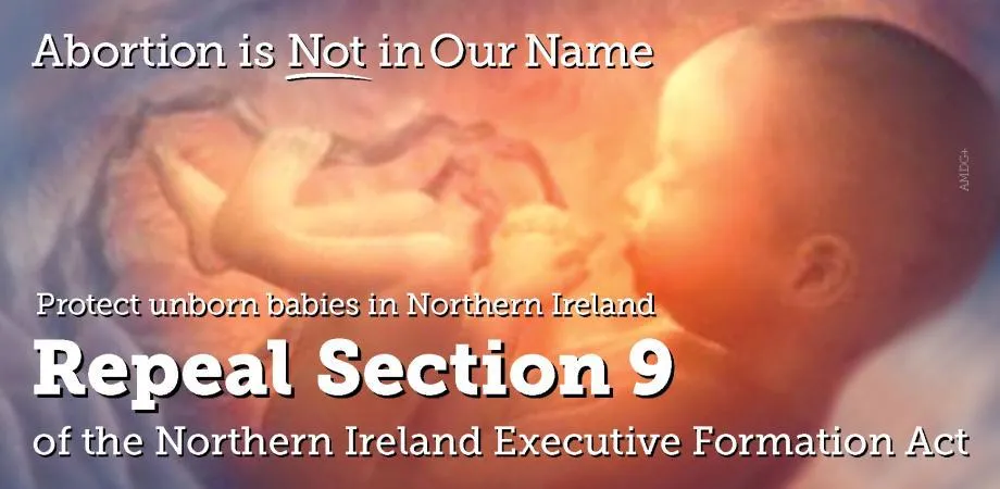 Repeal Section 9 of the NI (Exec. Formation etc) Act 2019 and restore full legal protection for all unborn babies in N. Ireland